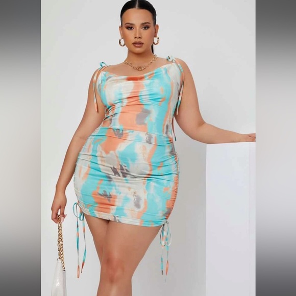 Fashion Nova Dresses & Skirts - Tye dye cowl neck body con dress NWOT